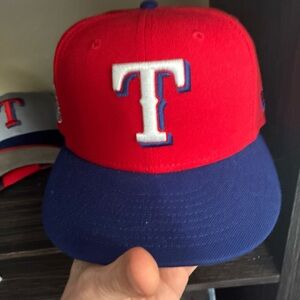 Red and Blue Baseball Cap TEXAS RANGERS Logo